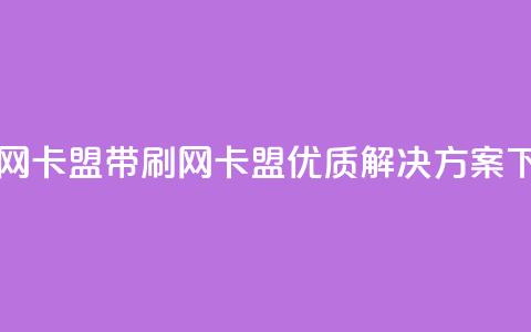 qq带刷网卡盟(qq带刷网卡盟-优质解决方案) 第1张 qq带刷网卡盟(qq带刷网卡盟-优质解决方案) 第1张